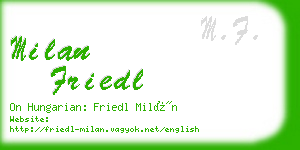 milan friedl business card